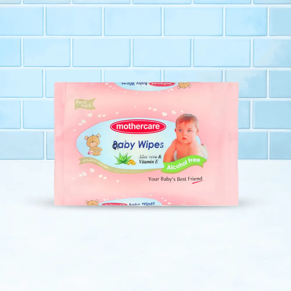 Mothercare Baby Wipes Purse Pack – Pink: Gentle Cleansing for Your Baby Anytime, Anywhere