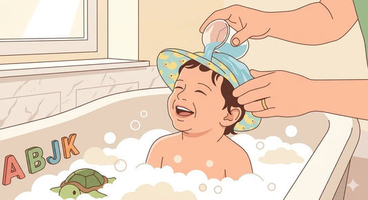 a-candid-portrait-of-a-happy-toddler-in-a-bathtub-wearing-a-protective-blue-bath-visor-the-child-is-giggling-while-a-parent-gently-rinses-their-finehair-using-a-small-cup-and-tear-free-baby-shampoo-ensuring-no-water-gets-in-t