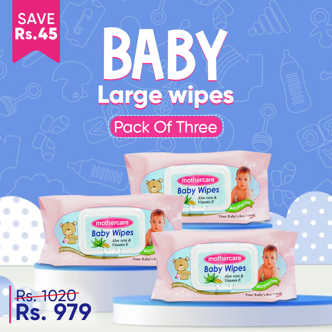 Mothercare Baby Wipes Pink 70Pcs (Pack of 3)