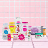 Mothercare All In One Care Box Includes Mothercare Baby Care Range, Baby Lotion, Baby Shampoo, Baby Powder, Baby Oil, Baby Wipes, Baby Jelly, Baby Rash Cream, Baby Jelly, Baby Perfume, Baby Soap, And Sunblock, All Center Placed on a Tile like Background in Pink Color