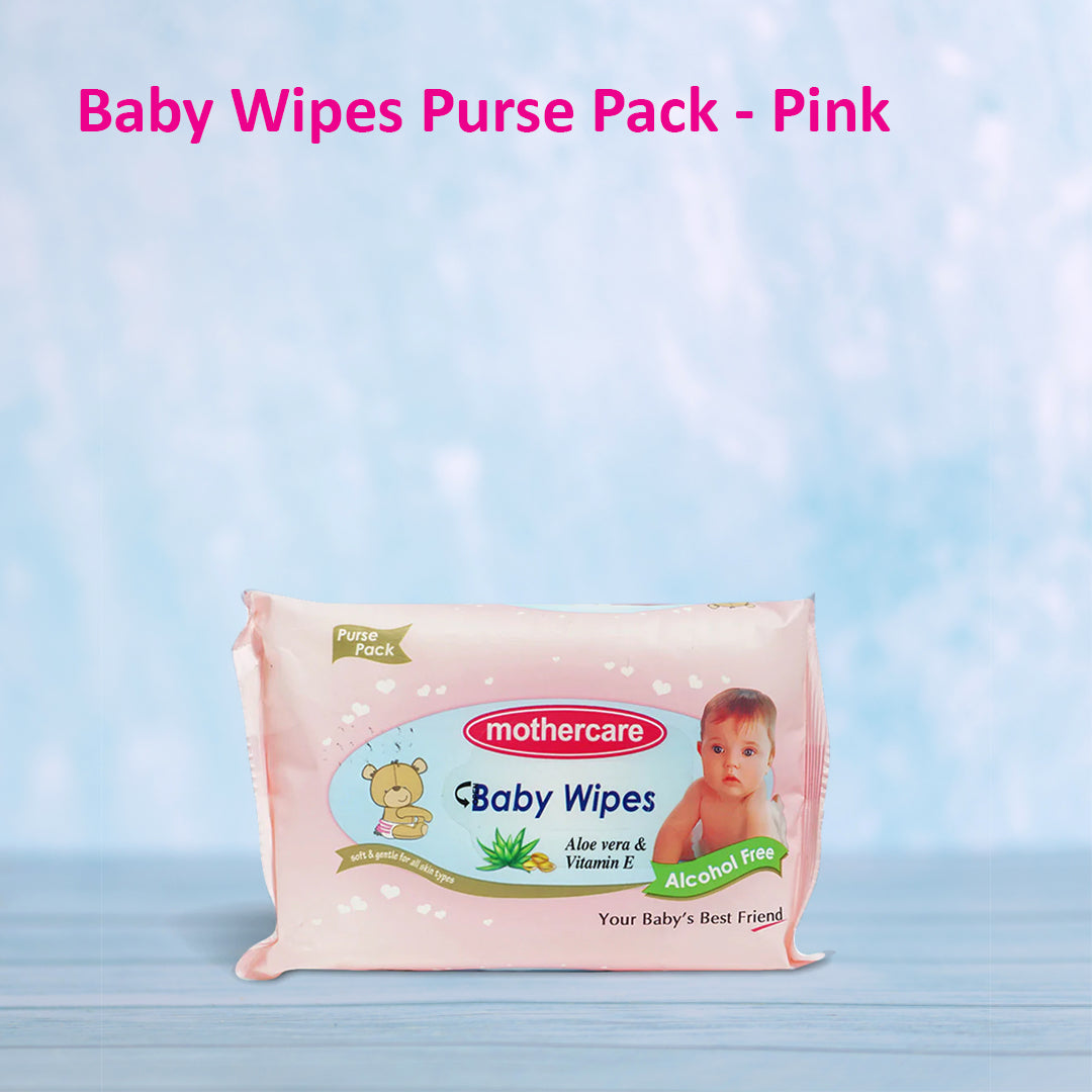 Mothercare Baby Wipes Purse Pack - Pink