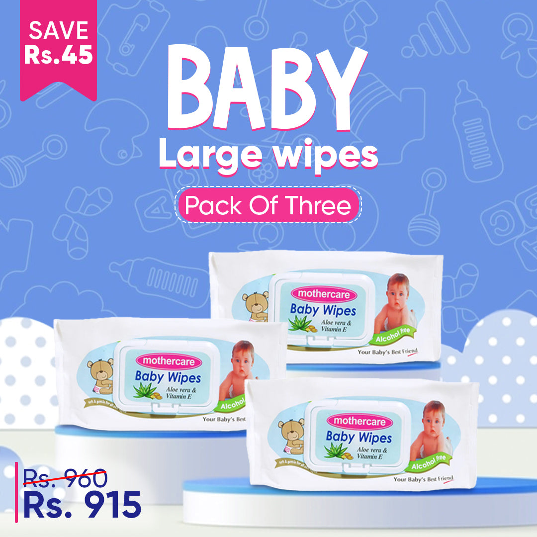 Mothercare Baby Wipes White 70Pcs (Pack of 3)