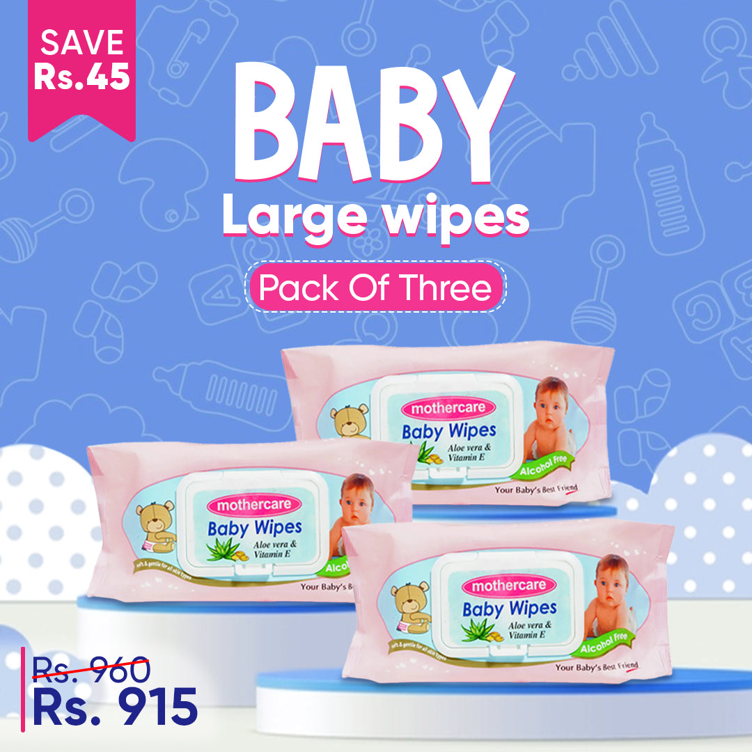 Mothercare Baby Wipes Pink 70Pcs (Pack of 3)