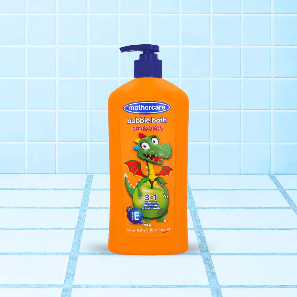 Mothercare Apple Blast Bubble Bath 550ml 3-in-1 Baby Care Shampoo, Conditioner And Body Wash