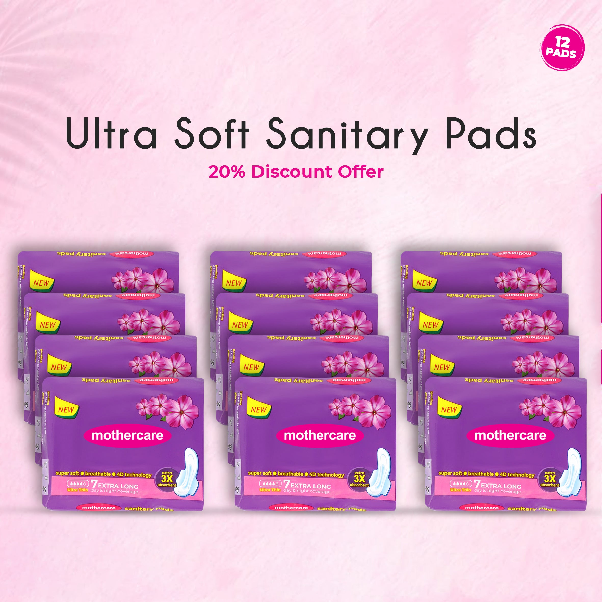 Sanitary Pads (Pack of 12)